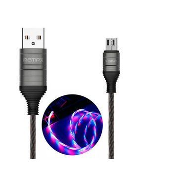 Кабель Remax RC-130m USB МicroUSB EL обмотка з підсвічуванням - гірлянда 1м чорний 6954851231714 фото