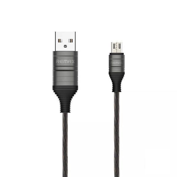 Кабель Remax RC-130m USB МicroUSB EL обмотка з підсвічуванням - гірлянда 1м чорний 6954851231714 фото