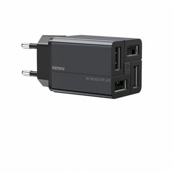 Мережевий зарядний пристрій Remax RP-U43 Wanfu 3.4A 4USB EU чорний 6972174153667 фото