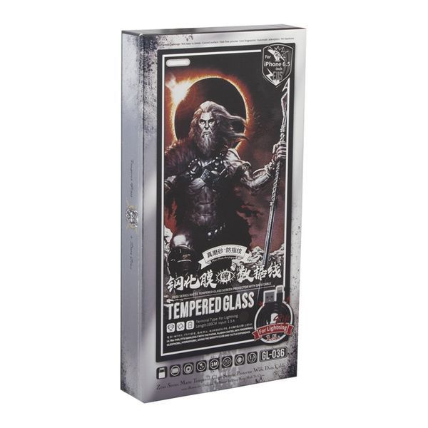 Захисне скло Remax GL-36 Zeus 3D Full Cover iPhone Xs Max плюс Lightning кабель 0.3мм матове чорне 2000700006522 фото