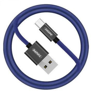 Кабель Remax RC-091m USB МicroUSB Fabric 1м синій 6954851279921 фото