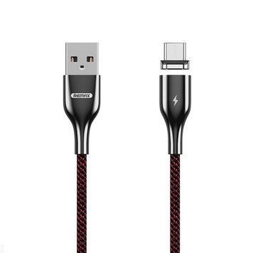 Кабель Remax RC-158m USB МicroUSB Magnets 3.0A 1м червоний 6954851230588 фото