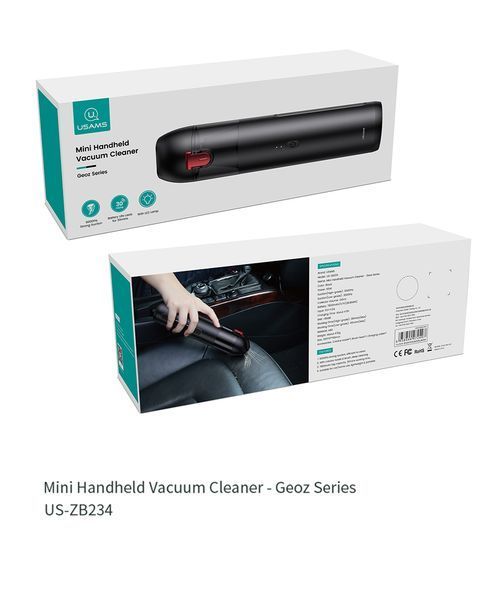 Портативний пилосос USAMS US-ZB234 Geoz 6000Pa 7800mAh 1.2m білий 6958444976167 фото