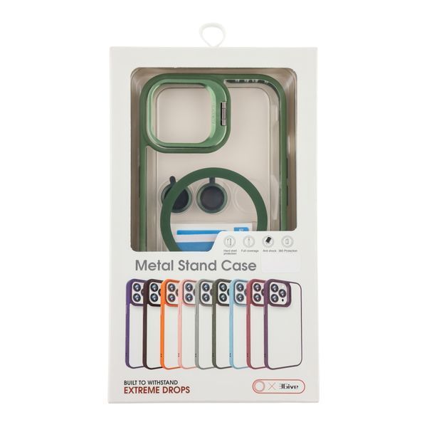 Чохол TPU+PC+Metal Stand Case with MagSafe and Camera Lenses для iPhone 14 Green 34389_3340176 фото