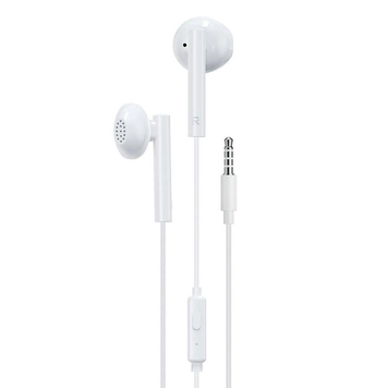 Навушники вкладиші провідні з мікрофоном YA01 minijack 3.5 mm білий 6941027616369 фото