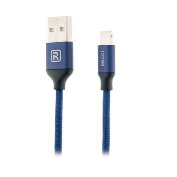 Кабель Recci RCL-M100 USB Lightning Fabrics 1м синій 6955482586259 фото