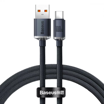 Кабель Baseus Crystal Shine Series Fast Charging Type-C 100W 1.2m чорний CAJY000401 6932172602802 фото