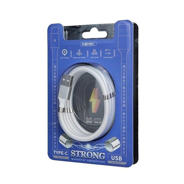 Кабель Remax RC-125a USB Type-C Magnetic-storing 2.1А 1м білий 6972174158259 фото