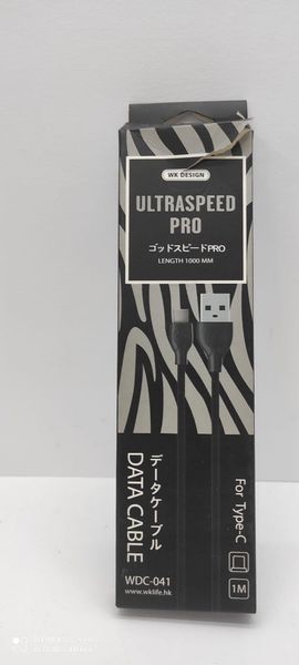 УЦ Кабель WK WDC-041i USB Lightning Ultra Speed Pro 1м чорний Пошкоджена упаковка 2000700011335 фото