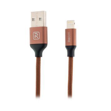 Кабель Recci RCL-M100 USB Lightning Fabrics 1м коричневий 6955482586266 фото