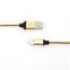 Кабель Recci RCL-W100 USB Lightning Gravel 1м золото 6955482585528 фото 2