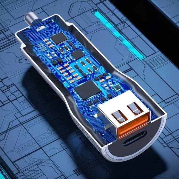 Автомобільний зарядний пристрій WK WP-C30 USB плюс Type-C 20W блакитний 6941027615959 фото