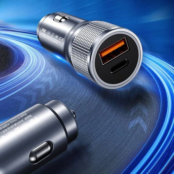 Автомобільний зарядний пристрій WK WP-C30 USB плюс Type-C 20W блакитний 6941027615959 фото