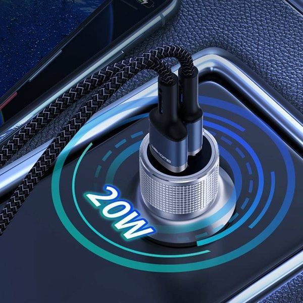 Автомобільний зарядний пристрій WK WP-C30 USB плюс Type-C 20W блакитний 6941027615959 фото