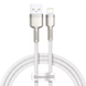 Кабель Baseus Cafule Metal USB Lightning 2.4A 1m white CALJK-A02 6953156202252 фото 1