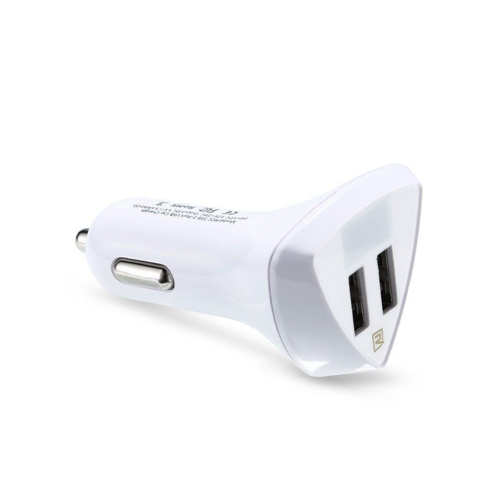Автомобільний зарядний пристрій Remax RCC-208 Aliens 2 USB LCD 18W білий 6954851262107 фото