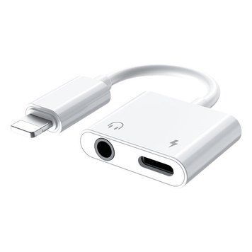 Перехідник Remax RL-LA07 Concise 2in1 Lightning M to 3.5mm miniJack на Lightning білий 6972174150536 фото
