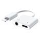 Перехідник Remax RL-LA07 Concise 2in1 Lightning M to 3.5mm miniJack на Lightning білий 6972174150536 фото 1
