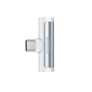 Перехідник Remax RL-LA03a Smooth 2in1 Type-C M to 3.5mm Jack F Type-C F білий 6954851298809 фото