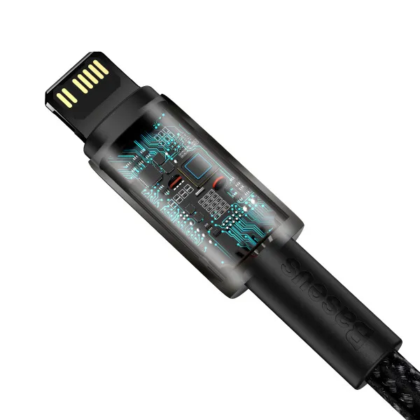 Кабель Baseus Tungsten Gold PD Type-C to Lightning 20W 2.4А 1m чорний CATLWJ-01 6953156232037 фото