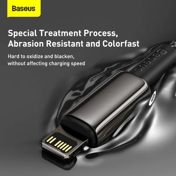 Кабель Baseus Tungsten Gold PD Type-C to Lightning 20W 2.4А 1m чорний CATLWJ-01 6953156232037 фото