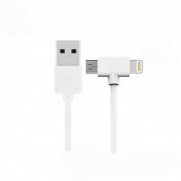 Кабель Combo 2-in-1 WK WDC-008 Axe Lightning microUSB 1м білий 6970349287292 фото