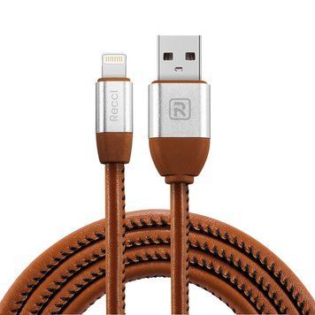Кабель Recci RCL-G100 USB Lightning Gunner 1м коричневий 6955482588505 фото