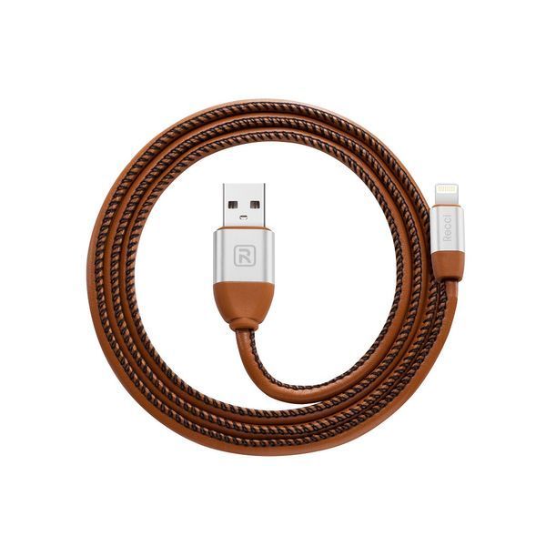 Кабель Recci RCL-G100 USB Lightning Gunner 1м коричневий 6955482588505 фото
