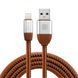Кабель Recci RCL-G100 USB Lightning Gunner 1м коричневий 6955482588505 фото 1
