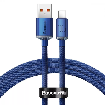 Кабель Baseus Crystal Shine Series Fast Charging Type-C 100W 1.2m синій CAJY000403 6932172602819 фото