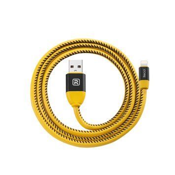 Кабель Recci RCL-G100 USB Lightning Gunner 1м жовтий 6955482588482 фото