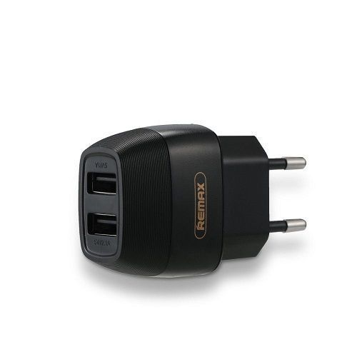 Мережевий зарядний пристрій Remax RP-U29 Flinc 2.1A 2 USB 220V EU чорний 6954851267591 фото