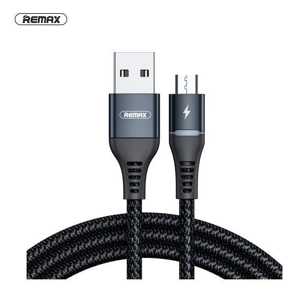 Кабель Remax RC-152m USB microUSB Colorful Light 2.4A 1м чорний 6972174153001 фото