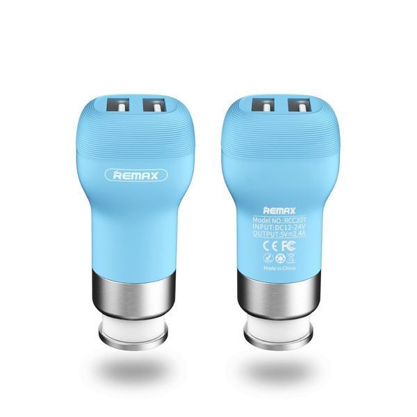 Автомобільний зарядний пристрій Remax RCC-207 Flinc 2USB 12W синій 6954851261285 фото