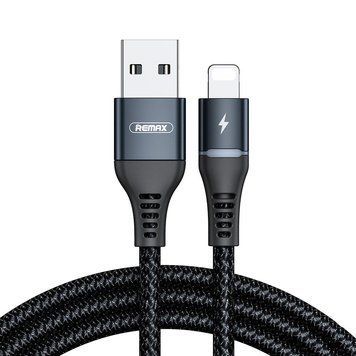 Кабель Remax RC-152i USB Lightning Colorful Light 2.4A 1м чорний 6972174152066 фото
