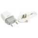 Мережевий зарядний пристрій Remax RP-U14i Traveller 2.4A 1USB плюс кабель Lightning 220V EU білий 6954851289401 фото