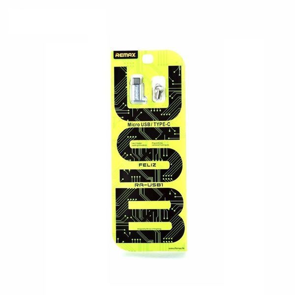 Перехідник Remax RA-USB1 Feliz microUSB to Type-C срібний 6954851289791 фото