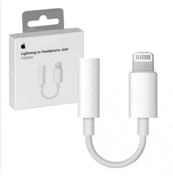 Кабель Aux Apple Lightning to 3.5 Jack 1:1 бiлий 190198001795 фото