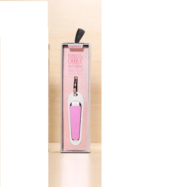 Кабель Remax RC-024i USB Lightning Portable 7см рожевий 2000700004658 фото