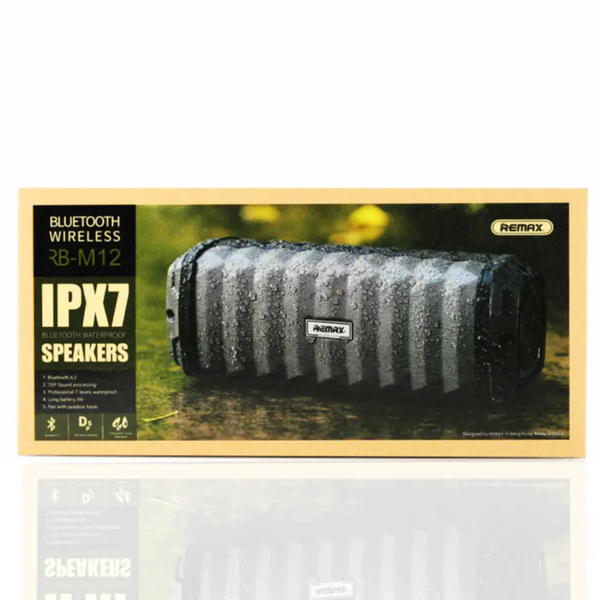 Портативна безпровідна колонка Remax RB-M12 Bluetooth 12 Вт чорний 6954851275718 фото