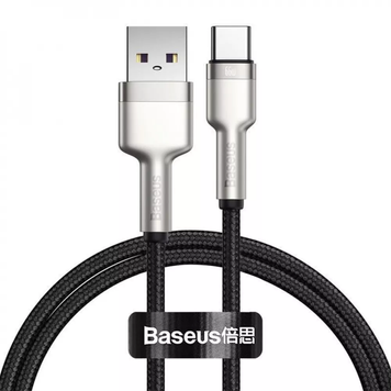 Кабель Baseus Cafule Metal Data Type-C 66W 1m чорний CAKF000101 6953156209756										 фото