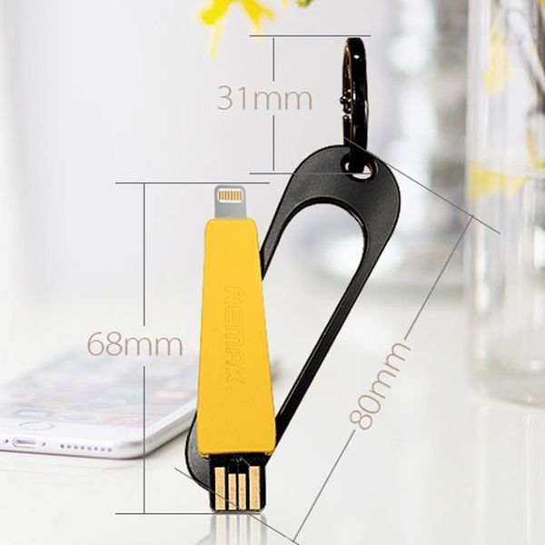 Кабель Remax RC-024i USB Lightning Portable 7см жовтий 2000700000810 фото