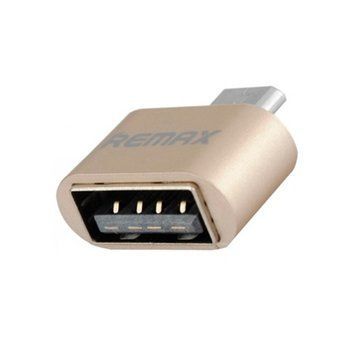 Перехідник Remax RA-OTG USB-F to microUSB-M золотистий 6954851289784 фото