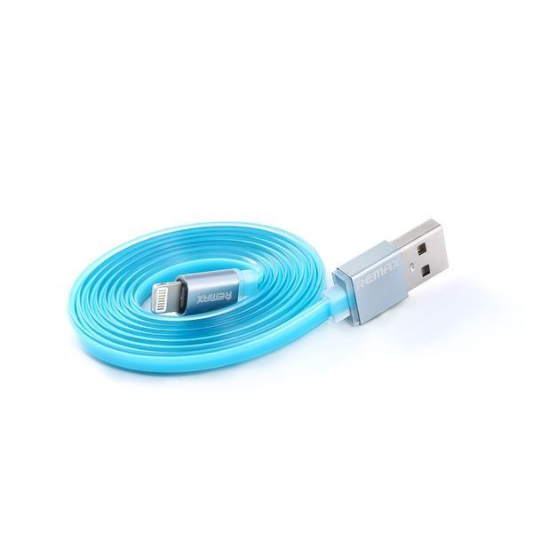 Кабель Remax RC-005i USB Lightning Colorful 1m синій 6954851222507 фото