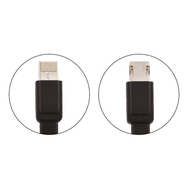 Кабель Combo 2-in-1 WK WDC-009 M&S Lightning microUSB 1м чорний 2000700004696 фото
