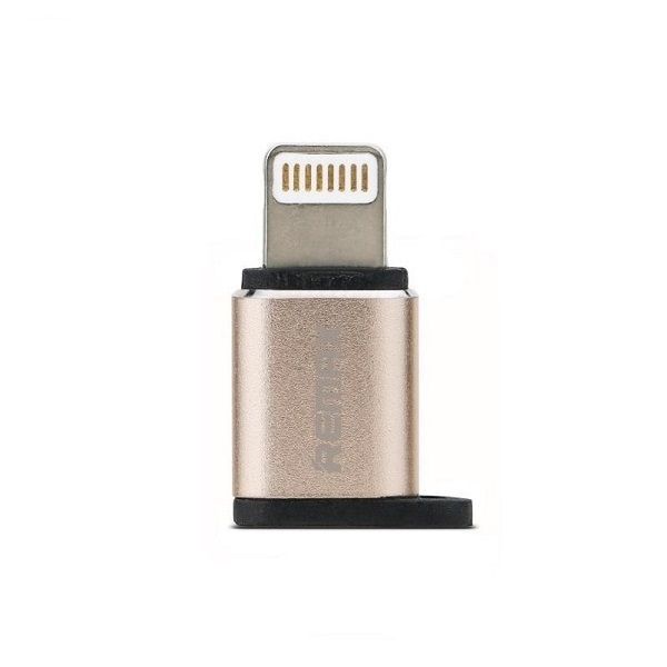 Перехідник Remax RA-USB2 Visual microUSB to Lightning M золотистий 6954851289814 фото