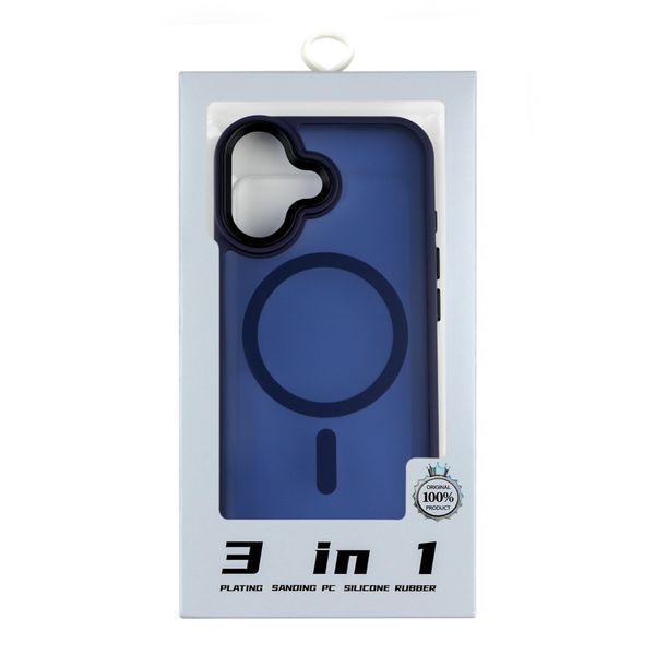 Чохол TPU+PC ShadowMat with MagSafe для iPhone 17 Dark Blue 38953_3869059 фото