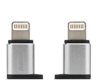 Перехідник Remax RA-USB2 Visual microUSB to Lightning срібний 6954851289821 фото