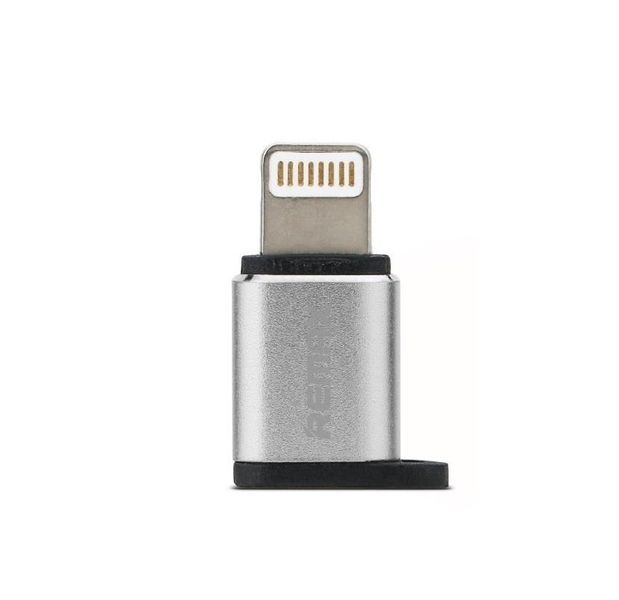 Перехідник Remax RA-USB2 Visual microUSB to Lightning срібний 6954851289821 фото