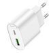 Мережевий Зарядний Пристрій Hoco C109A 1USB-C/1USB PD/QC 20W бiлий 6942007656719 фото